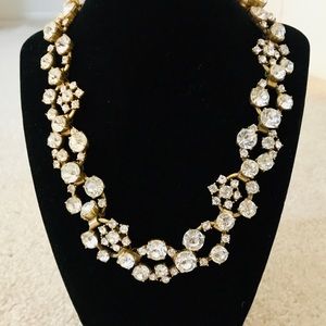 J Crew gold and crystal statement necklace